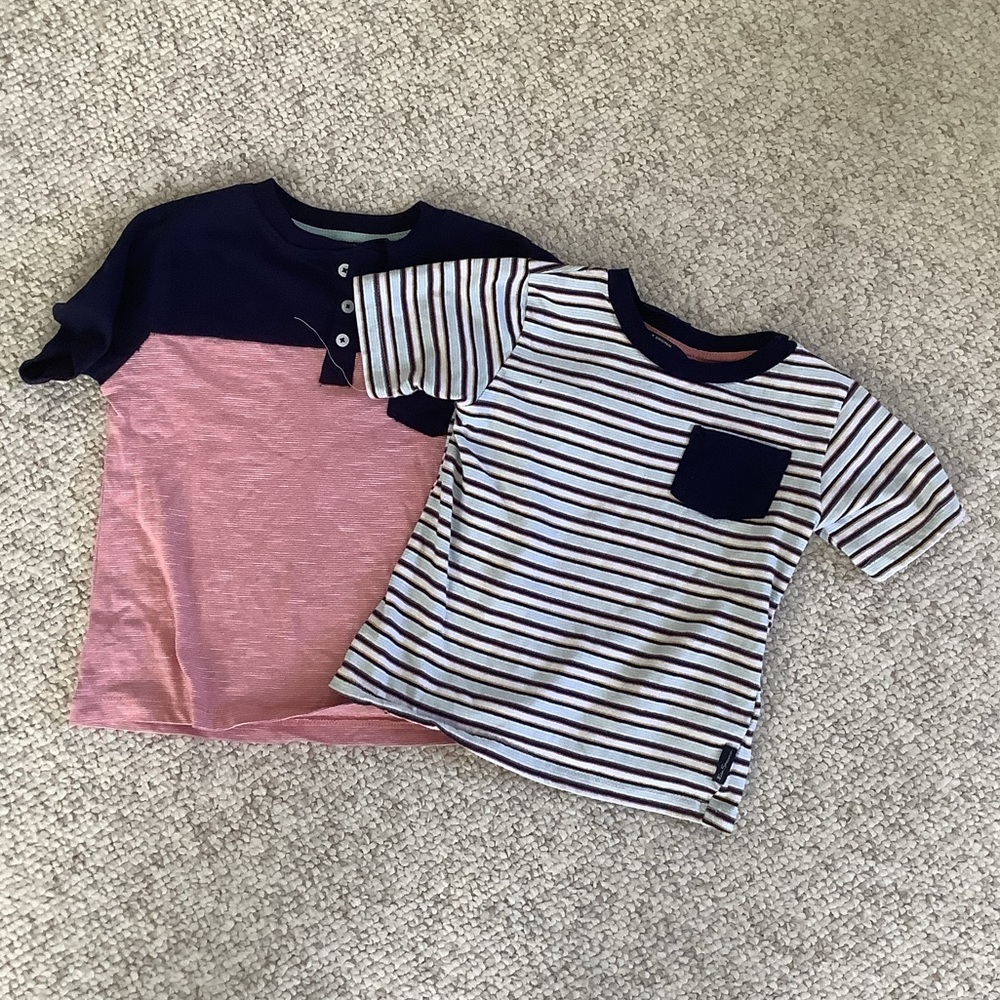 EUC Ben Sherman T-Shirts Tees 2 Shirts Red Navy Striped 5